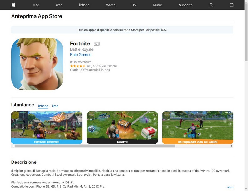 ‎Fortnite App Store e Android