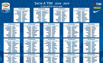 Calendario serie A 2018-19 Tim Calcio