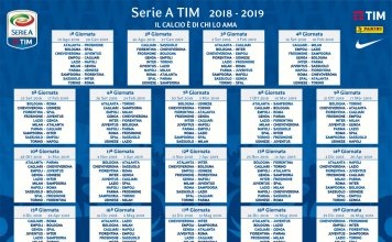 Calendario serie A 2018-19 Tim Calcio