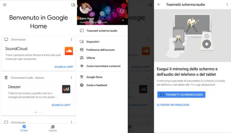 google home e streaming su chromecast