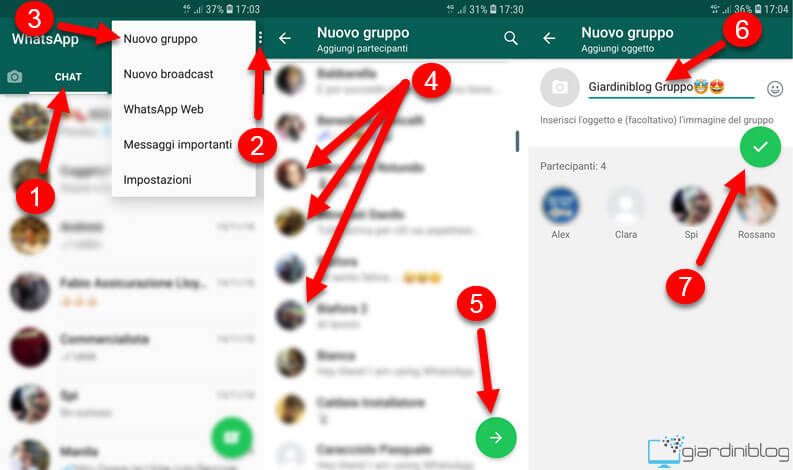 Inviare un messaggio a piu persone su WhatsApp gruppo