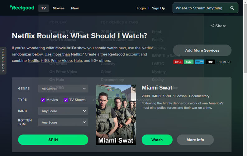ReelGood Netflix Roulette