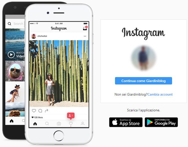 instagram accedi come