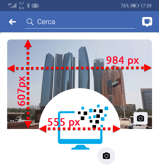 size cover facebook mobile