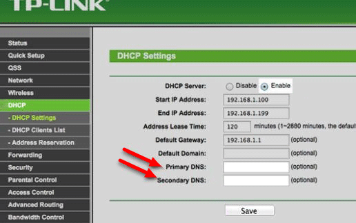 modificare dns router proprietario