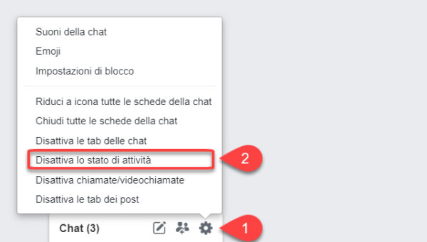 opzioni chat facebook