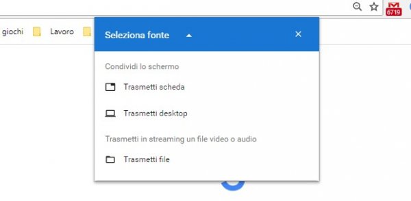 trasmetti su google chromecast