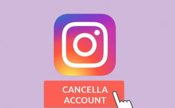 Come cancellare account Instagram