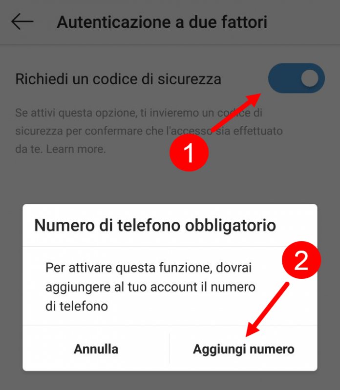 Aggiungi Un Numero Di Telefono Per Accedere Nuovamente A Instagram