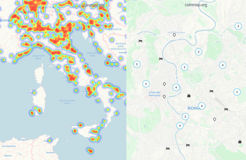 mappa acquisti bitcoin