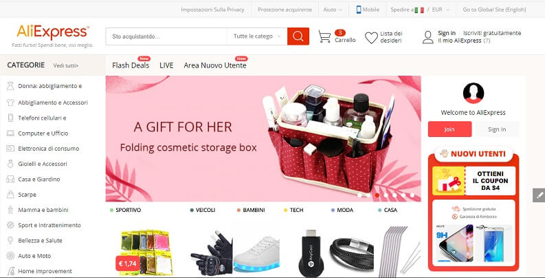 AliExpress tra i migliori siti cinesi