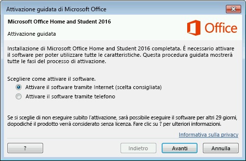 attivazione guidata Microsoft Office