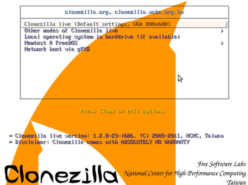 Clonare un hard disk: Clonezilla