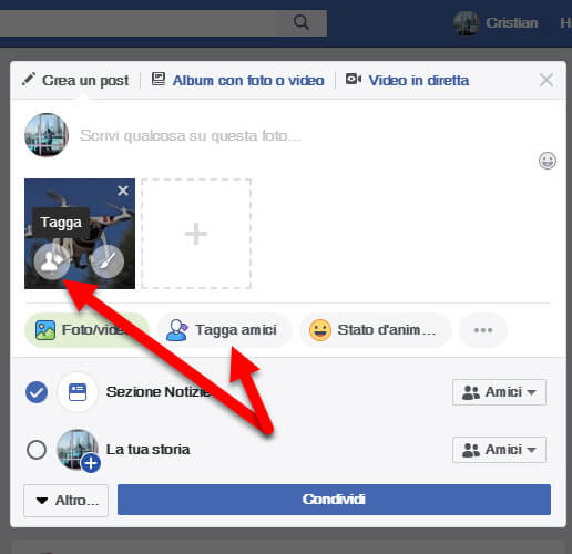 taggare su facebook