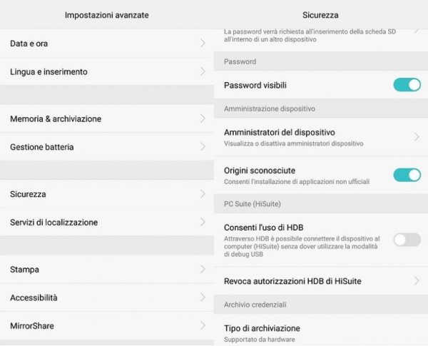 abilitare origini sconosciute su Android