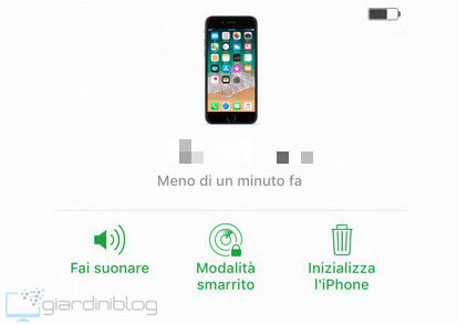 inizializza iphone modalita smarrito