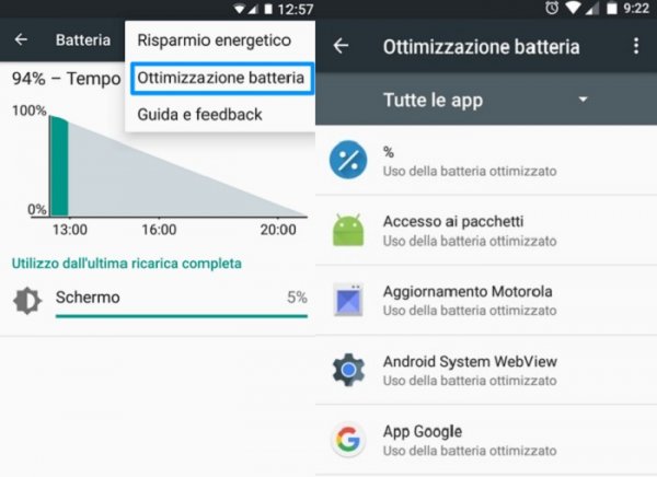 ottimizzazione batteria