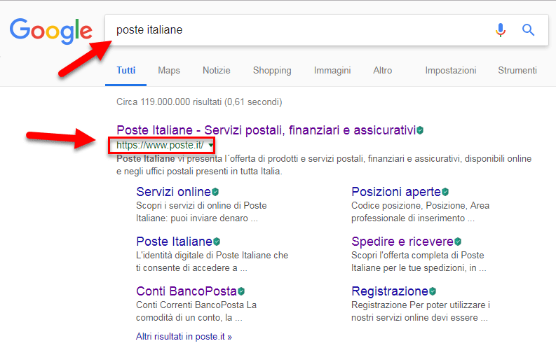 trovare sito tramite google