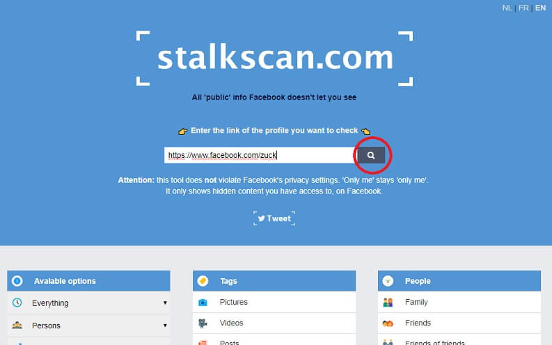 Vedere foto private Facebook: Stalkscan