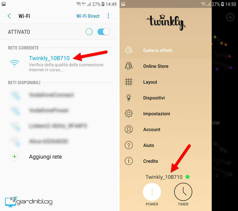connettere twinkly direttamente allo smartphone