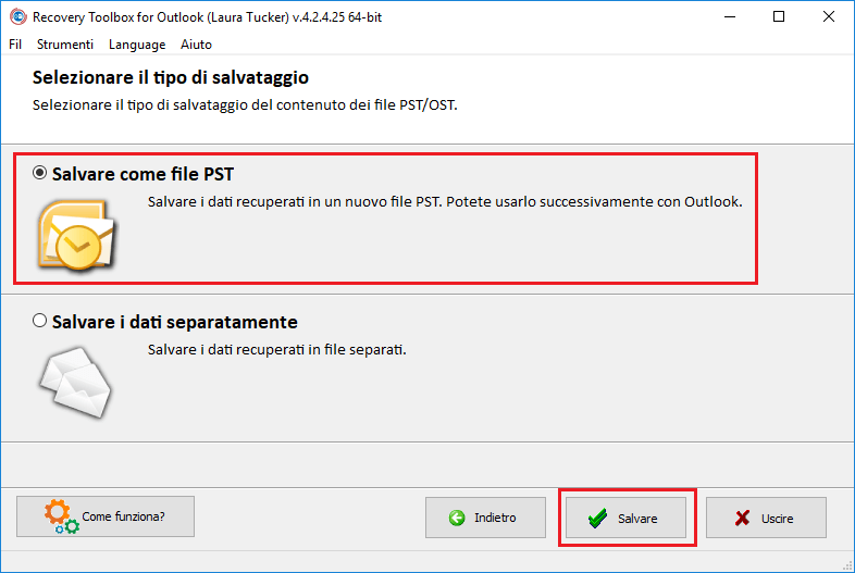 come salvare i file recuperati