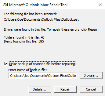 backup outlook