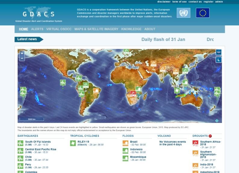 Terremoto oggi: GDACS