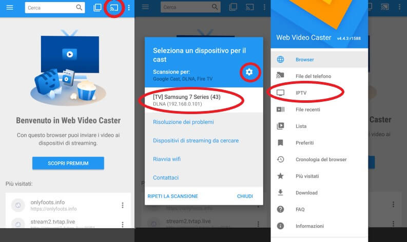 Vedere IPTV su Smart TV: Web Video Caster e DLNA