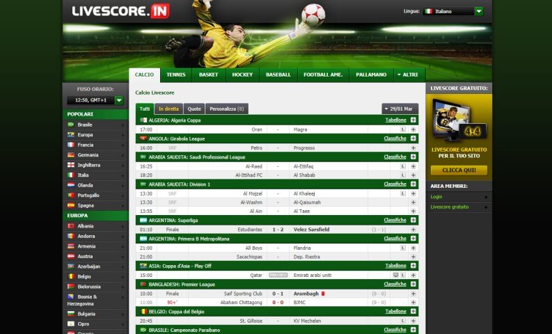 Risultati Partite: Livescore