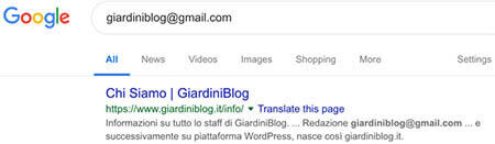 google ricerca e verifica email