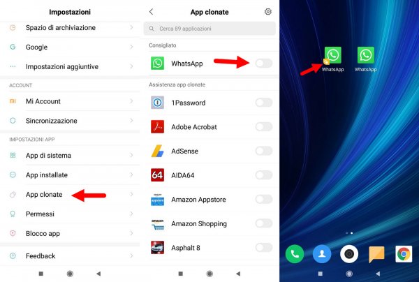 accedi whatsapp secondo account xiaomi