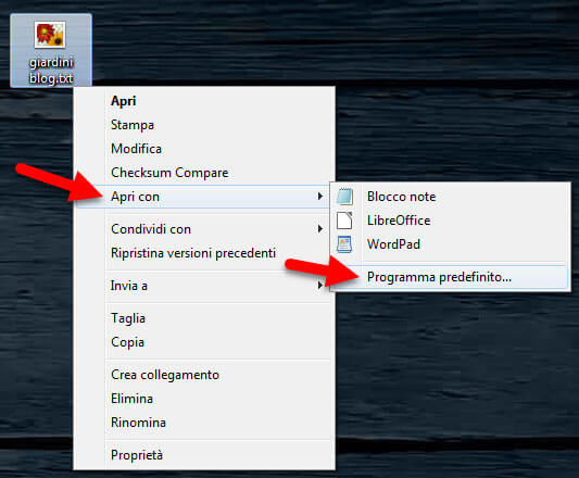 apri con windows programmi predefiniti