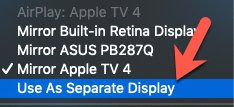 apple tv come monitor separato