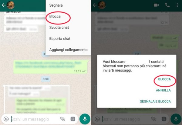 Bloccare contatto su WhatsApp Android