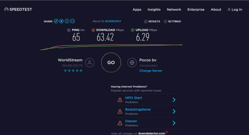 Surfshark: speedtest