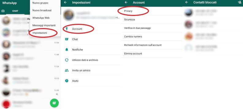 Sbloccare contatti su Whatsapp Android