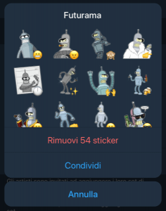 rimuovi sticker