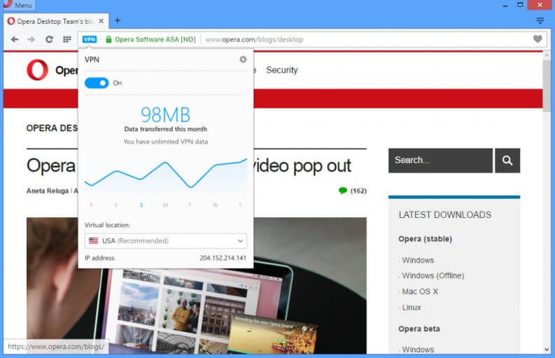 VPN gratis: OperaVPN