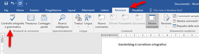 correttore ortografico word