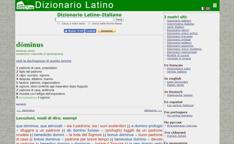 Dizionario latino online