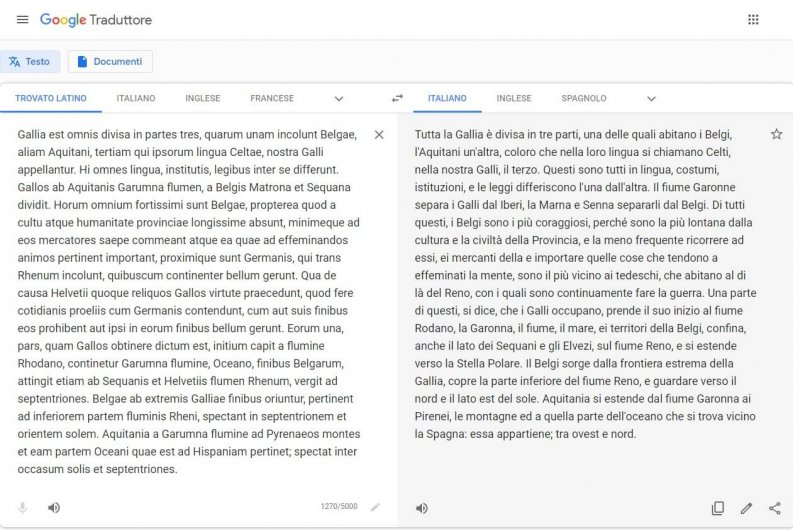 Dizionario latino: Google translate
