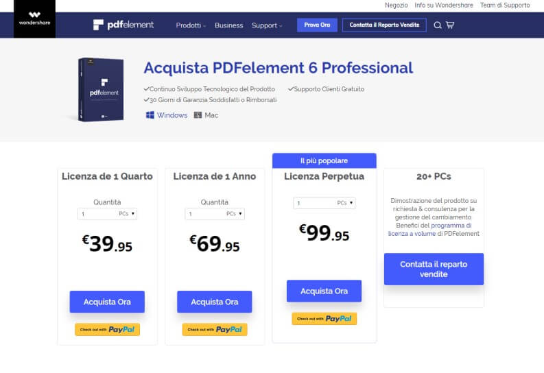 PDF Element: i prezzi