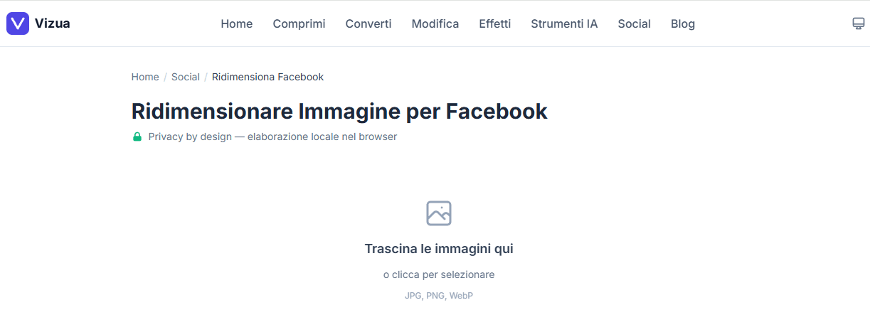 Ridimensiona Immagine Copertina Facebook