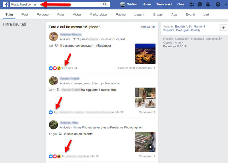 how to see like posts facebook