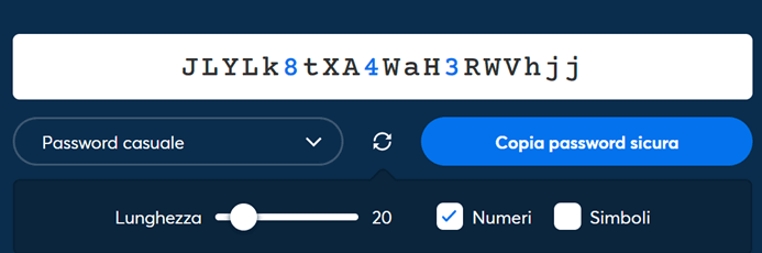 1p Generatore Password Online