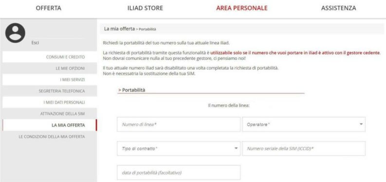 Come passare a Iliad: portabilità