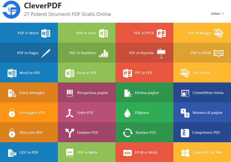 Gli strumenti di CleverPDF modifica pdf