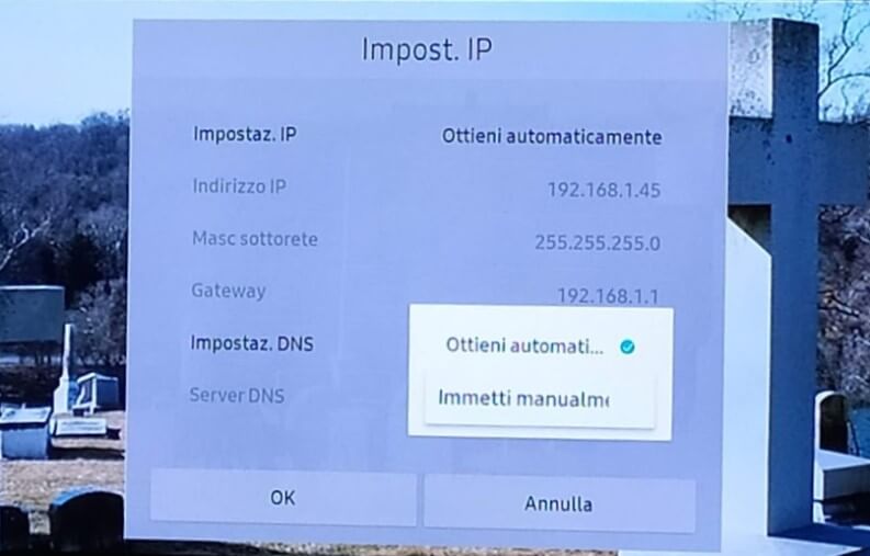 impostare DNS su Samsung smart TV