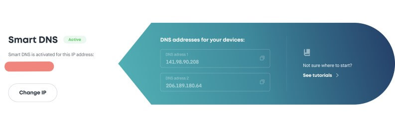 Smart DNS per proteggere ip surfshark