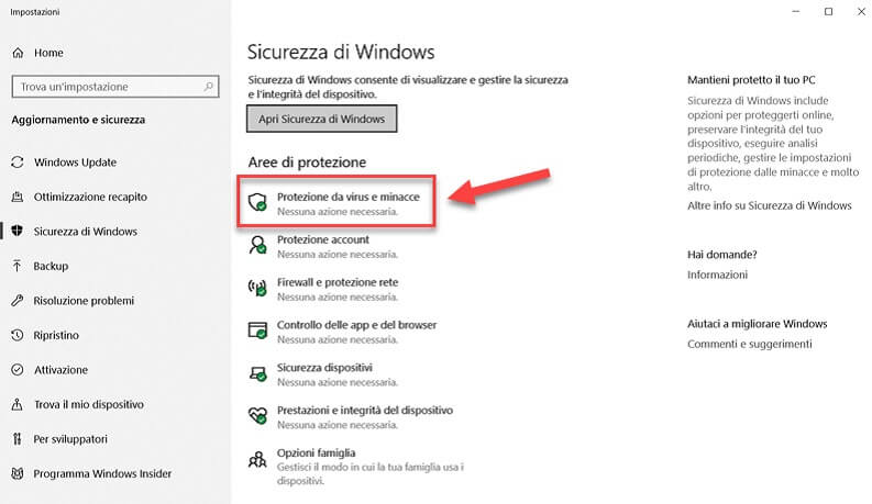 sicurezza di windows